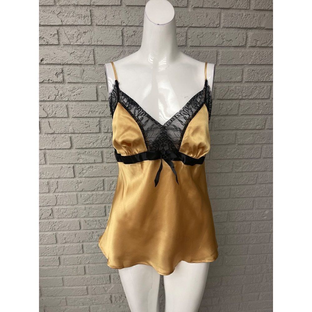 Je T adore Gold & Black Lace Lingerie Teddy Size M